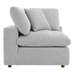 Commix Down Filled Overstuffed Boucle Fabric Corner Chair