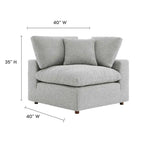 Commix Down Filled Overstuffed Boucle Fabric Corner Chair