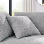 Commix Down Filled Overstuffed Boucle Fabric Corner Chair