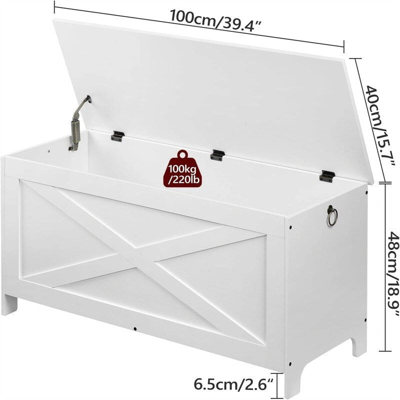 Sturdy Entryway Storage Bench - 15.7D x 39.4W x 18.9H