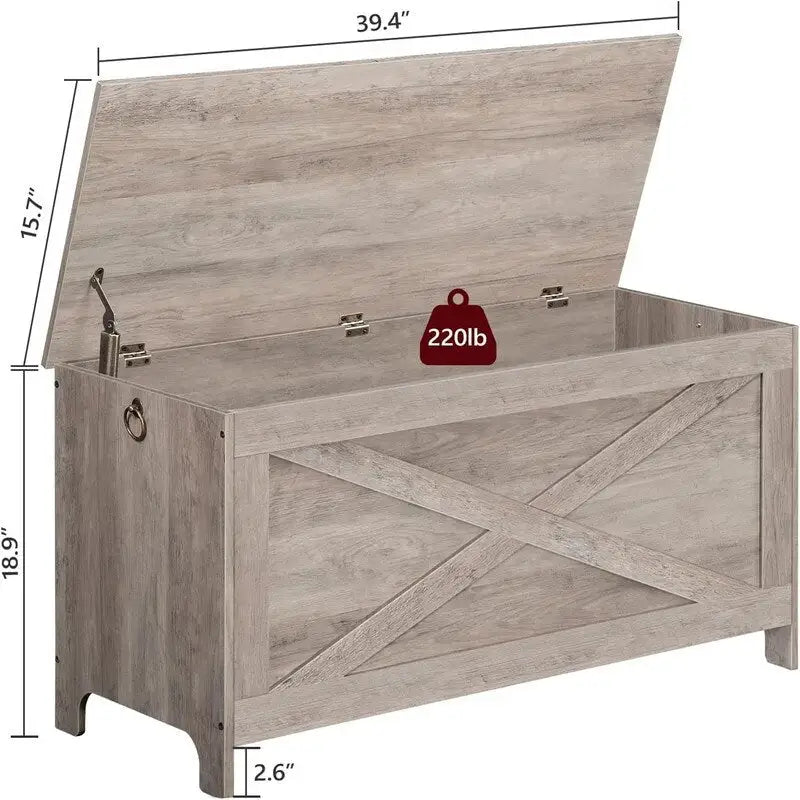 Sturdy Entryway Storage Bench - 15.7D x 39.4W x 18.9H