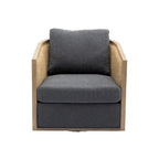 Comfortable circular sofa chair in living room, 360 degree rotating bucket club chair