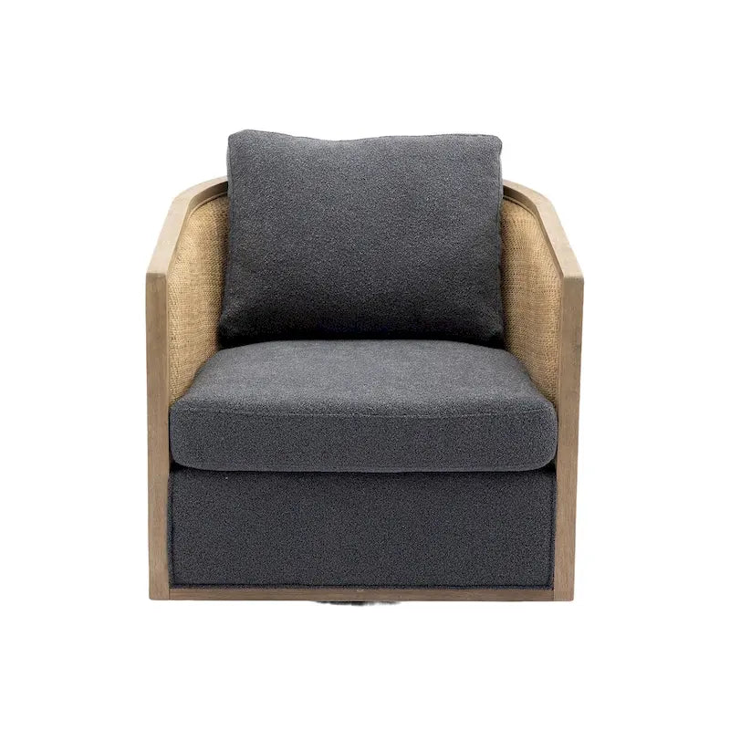 Comfortable circular sofa chair in living room, 360 degree rotating bucket club chair