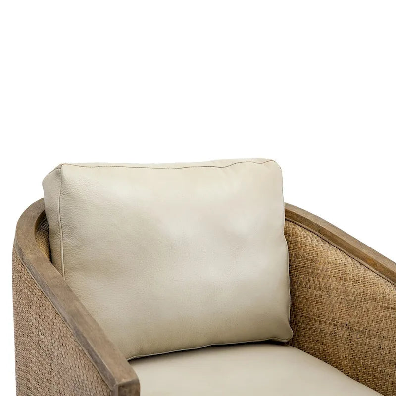 Comfortable circular sofa chair in living room, 360 degree rotating bucket club chair