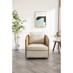 Comfortable circular sofa chair in living room, 360 degree rotating bucket club chair