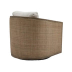 Comfortable circular sofa chair in living room, 360 degree rotating bucket club chair