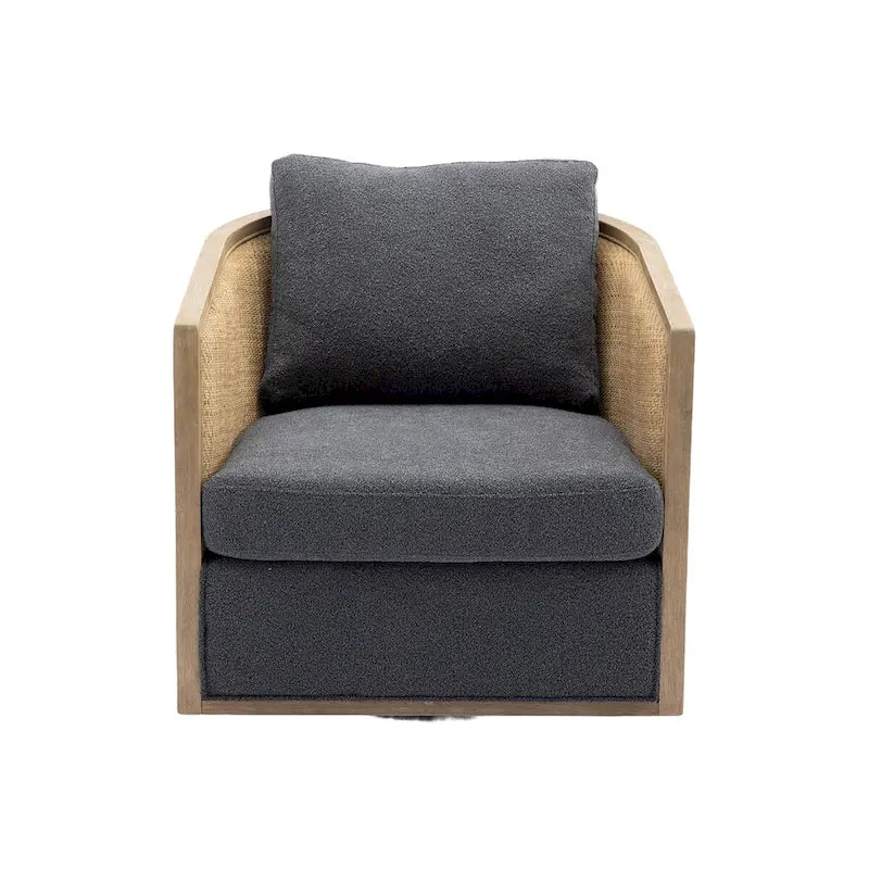 Comfortable circular sofa chair in living room, 360 degree rotating bucket club chair