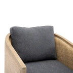 Comfortable circular sofa chair in living room, 360 degree rotating bucket club chair