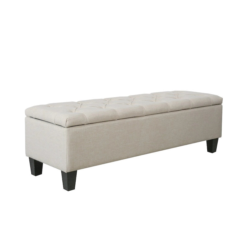 Porthos Home Vero Fabric Flip Top Button Tufted Storage Bench