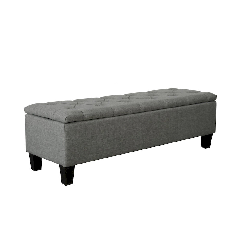 Porthos Home Vero Fabric Flip Top Button Tufted Storage Bench