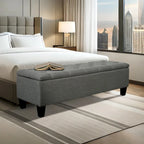 Porthos Home Vero Fabric Flip Top Button Tufted Storage Bench