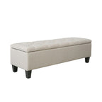 Porthos Home Vero Fabric Flip Top Button Tufted Storage Bench