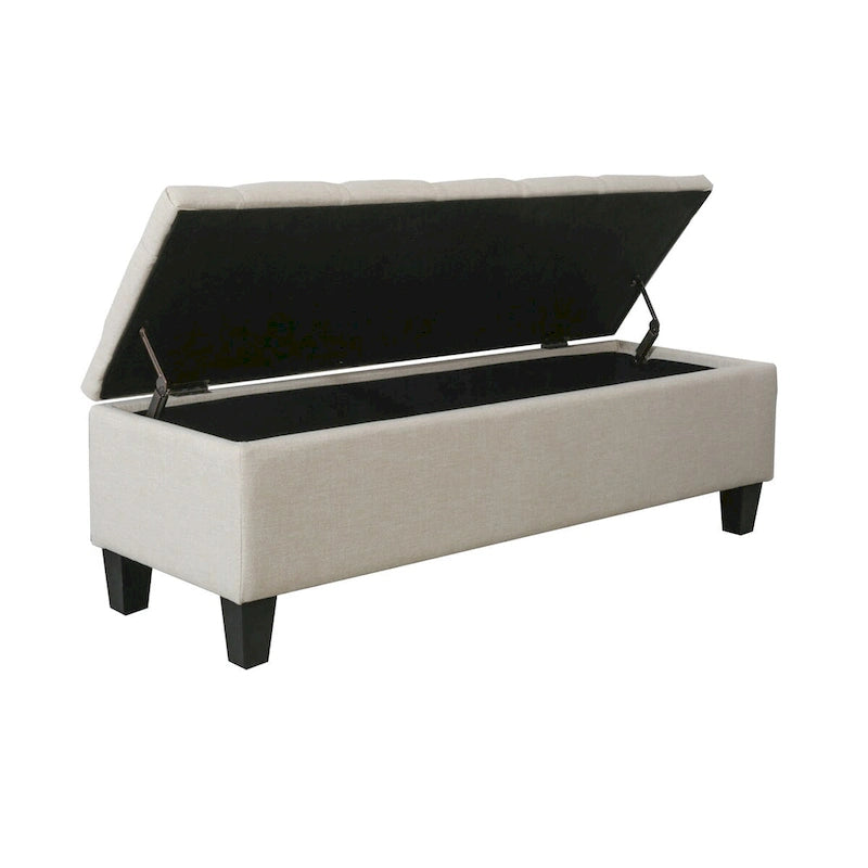 Porthos Home Vero Fabric Flip Top Button Tufted Storage Bench