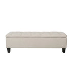 Porthos Home Vero Fabric Flip Top Button Tufted Storage Bench