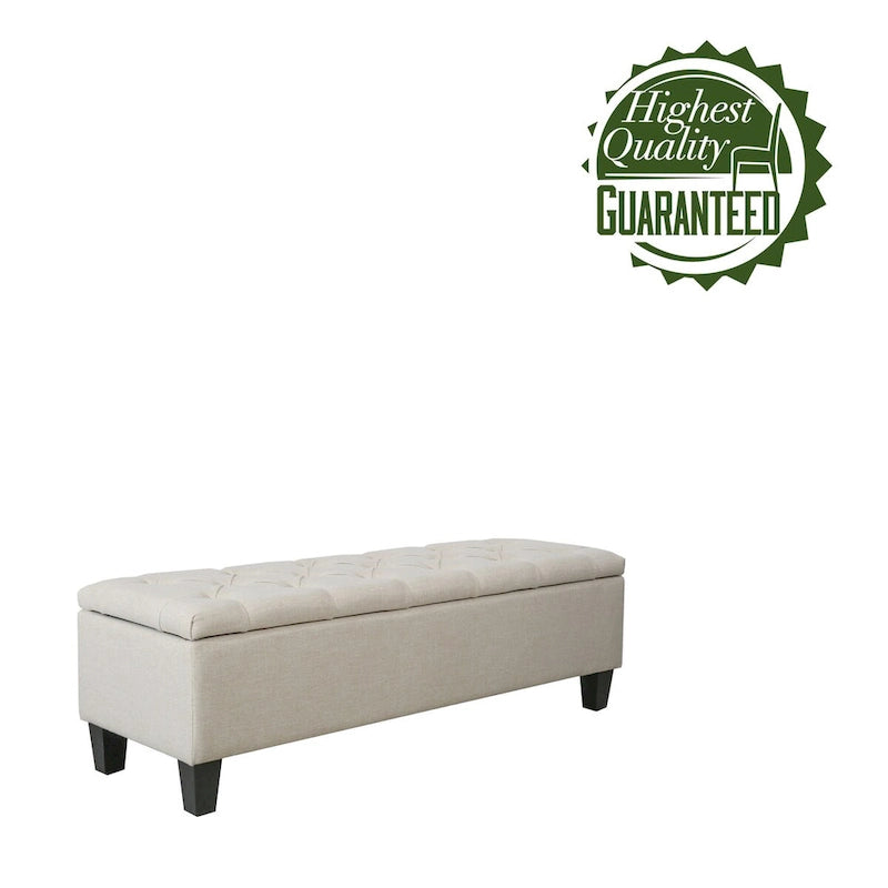 Porthos Home Vero Fabric Flip Top Button Tufted Storage Bench