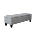 Porthos Home Vero Fabric Flip Top Button Tufted Storage Bench