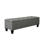 Porthos Home Vero Fabric Flip Top Button Tufted Storage Bench