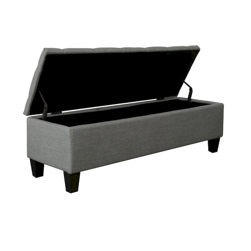 Porthos Home Vero Fabric Flip Top Button Tufted Storage Bench