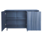 Wave Pattern Storage Cabinet with 2 Doors and 2 Drawers, Adjustable, Suitable for Study,Entrance and Living Room