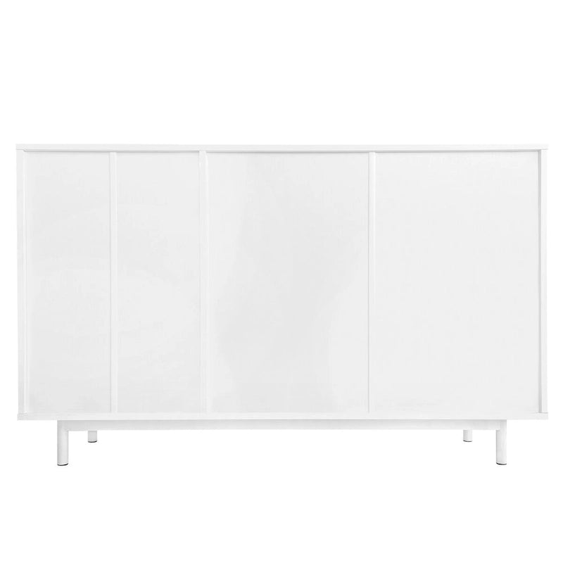 Wave Pattern Storage Cabinet with 2 Doors and 2 Drawers, Adjustable, Suitable for Study,Entrance and Living Room