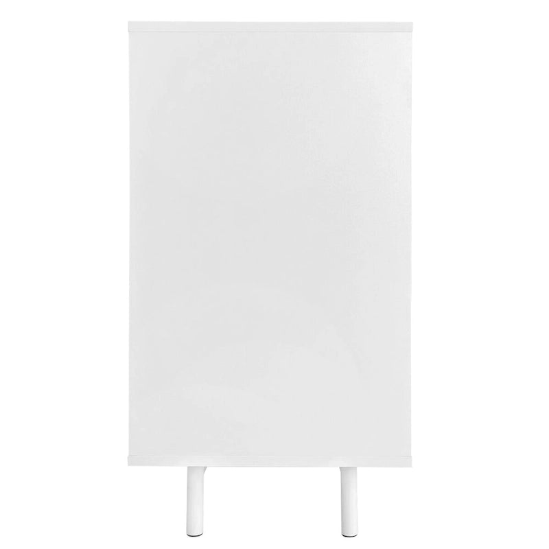 Wave Pattern Storage Cabinet with 2 Doors and 2 Drawers, Adjustable, Suitable for Study,Entrance and Living Room