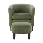 Modern Fabric Upholstered Accent Chair with Ottoman Foot Rest