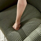 Modern Fabric Upholstered Accent Chair with Ottoman Foot Rest