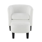 Modern Fabric Upholstered Accent Chair with Ottoman Foot Rest