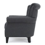 Accent Chair With Tufted Backrest With Wooden Legs