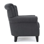 Accent Chair With Tufted Backrest With Wooden Legs