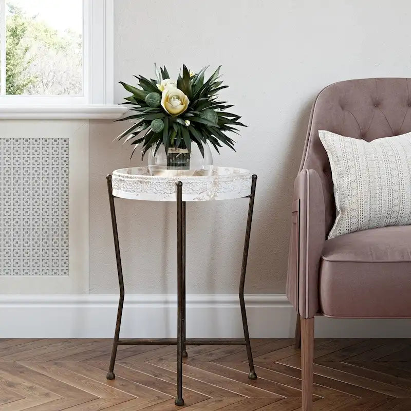 Sarina Farmhouse Accent Table - 23.5H x 15.5W x 15.5D