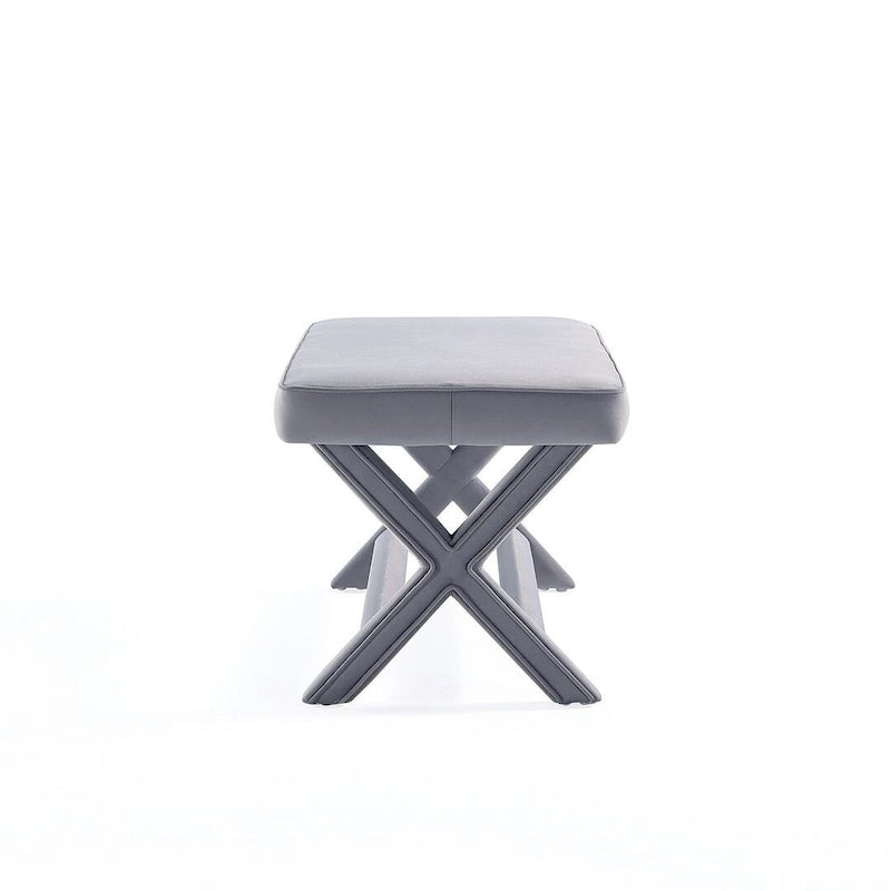 Manhattan Comfort Abigail Mid-Century Modern Velvet Upholstered Bench