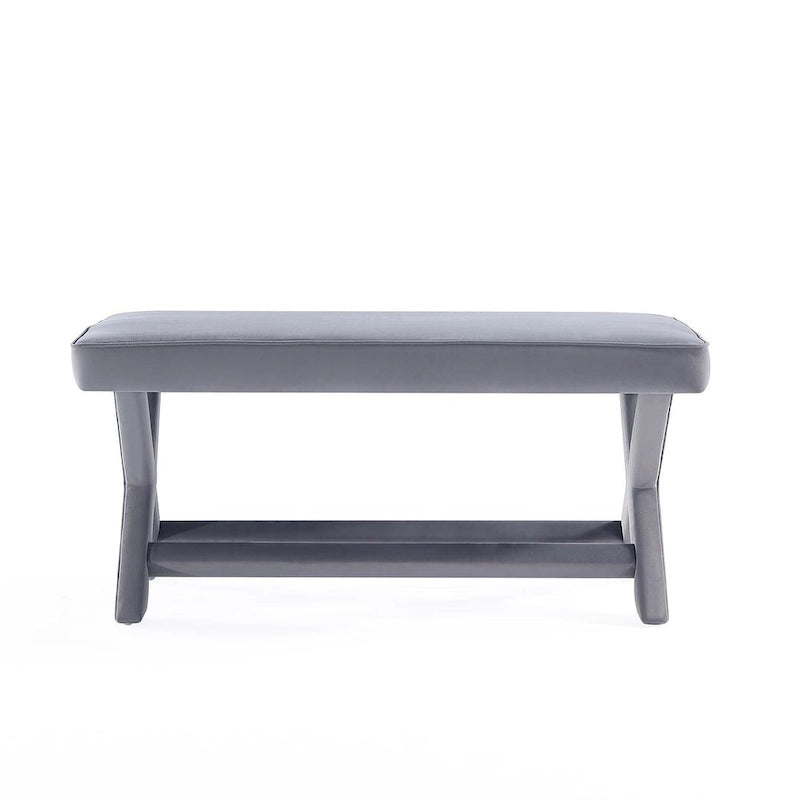 Manhattan Comfort Abigail Mid-Century Modern Velvet Upholstered Bench