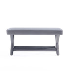 Manhattan Comfort Abigail Mid-Century Modern Velvet Upholstered Bench