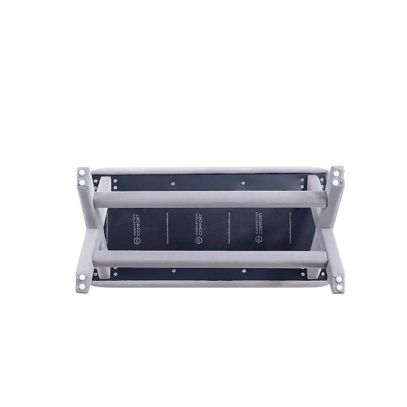 Manhattan Comfort Abigail Mid-Century Modern Velvet Upholstered Bench