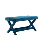 Manhattan Comfort Abigail Mid-Century Modern Velvet Upholstered Bench