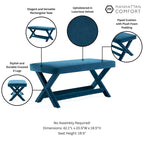 Manhattan Comfort Abigail Mid-Century Modern Velvet Upholstered Bench