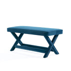 Manhattan Comfort Abigail Mid-Century Modern Velvet Upholstered Bench