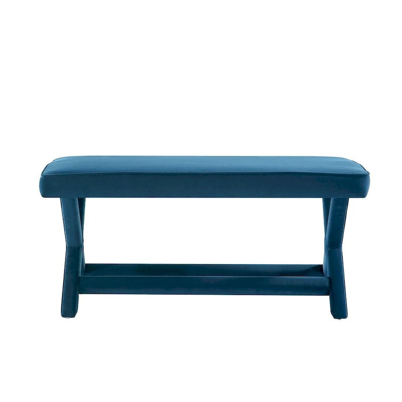 Manhattan Comfort Abigail Mid-Century Modern Velvet Upholstered Bench