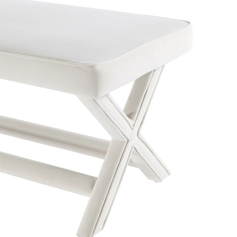 Manhattan Comfort Abigail Mid-Century Modern Velvet Upholstered Bench