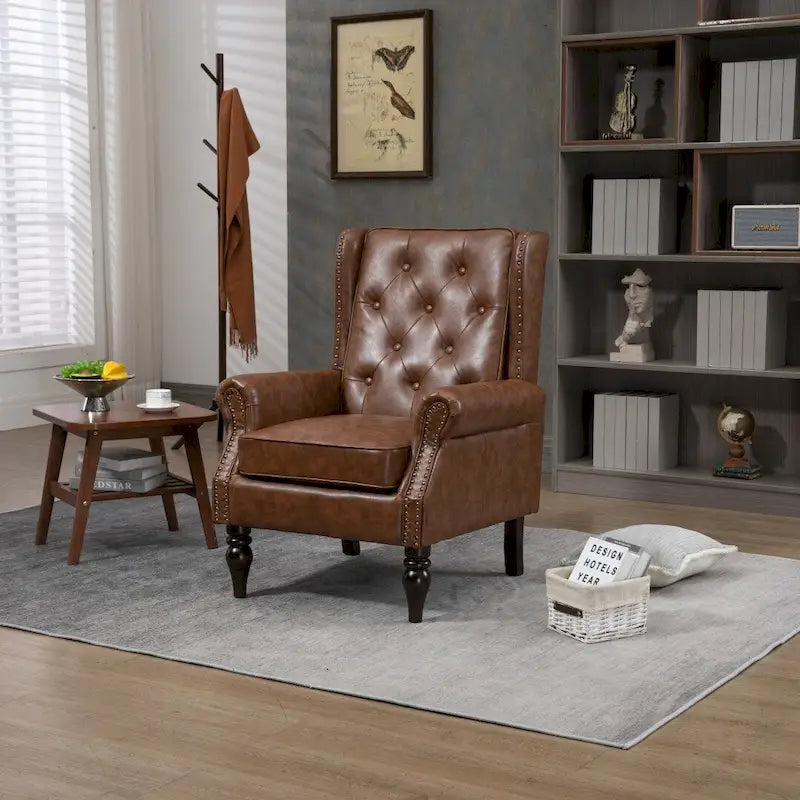 Wood Frame Armchair Modern Accent Chair Lounge Chair for Living Room - 29.33 x31.50x 39.37