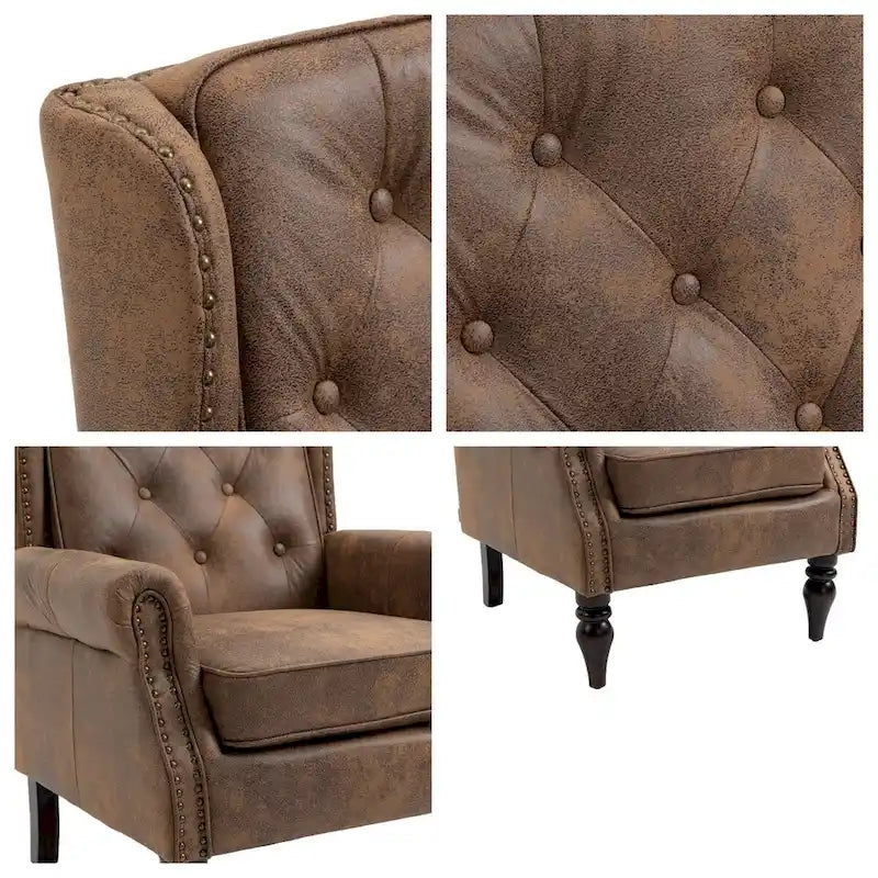 Wood Frame Armchair Modern Accent Chair Lounge Chair for Living Room - 29.33 x31.50x 39.37