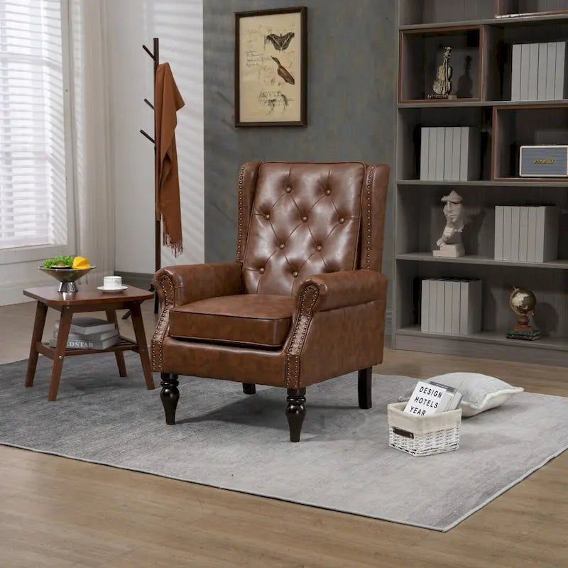 Wood Frame Armchair Modern Accent Chair Lounge Chair for Living Room - 29.33 x31.50x 39.37