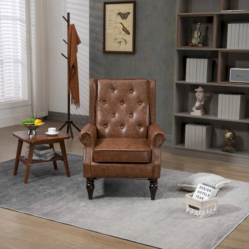 Wood Frame Armchair Modern Accent Chair Lounge Chair for Living Room - 29.33 x31.50x 39.37