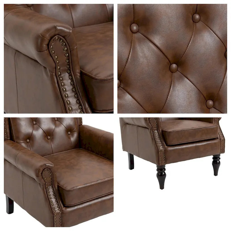 Wood Frame Armchair Modern Accent Chair Lounge Chair for Living Room - 29.33 x31.50x 39.37