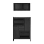 Shoe Cabinet with Wall Cabinet, Space-saving Design Foyer Cabinet with 2 Flip Drawers, Versatile Side Cabinet for Hallway, White