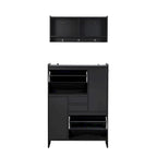 Shoe Cabinet with Wall Cabinet, Space-saving Design Foyer Cabinet with 2 Flip Drawers, Versatile Side Cabinet for Hallway, White