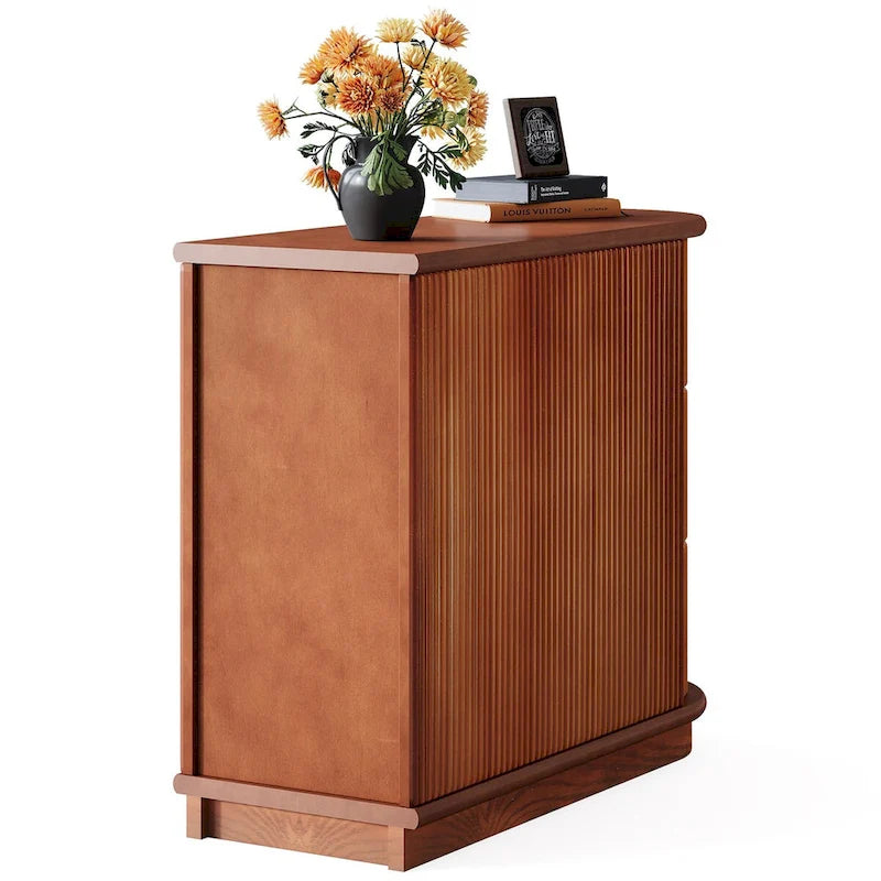 3-drawer Solid Wood ChairSide End Table for Living RoomSet of 2)