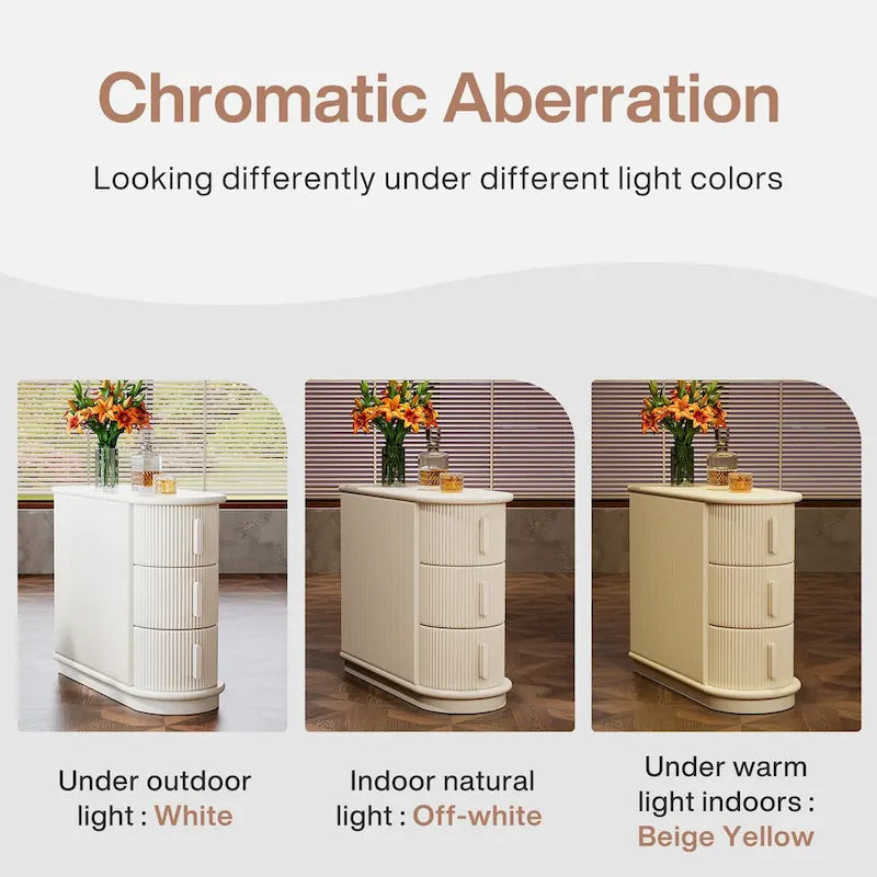 3-drawer Solid Wood ChairSide End Table for Living RoomSet of 2)