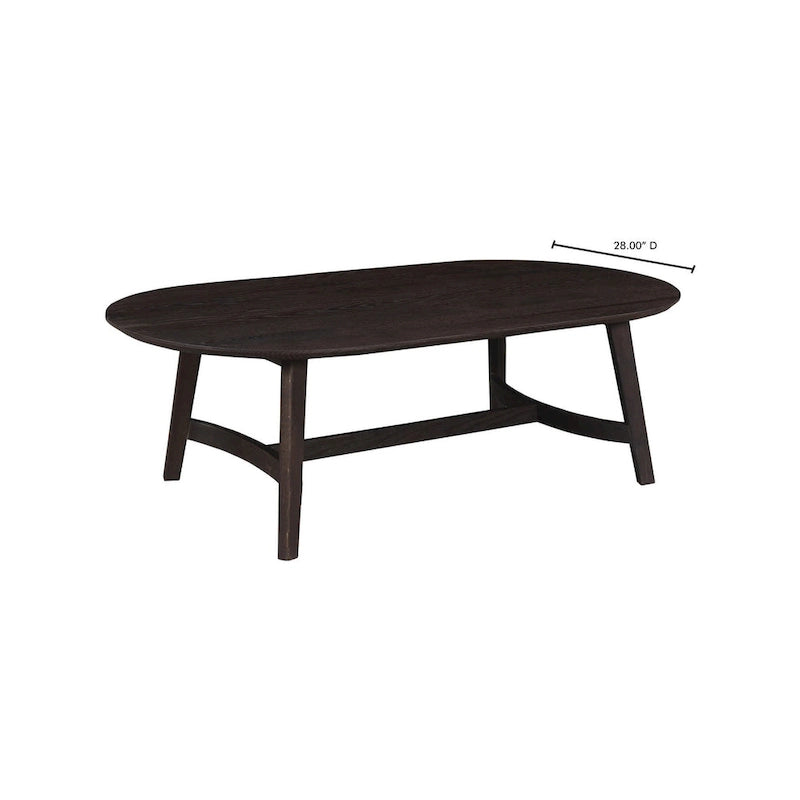 Aurelle Home Tyier Mid-Century Modern Solid Oak Coffee Table - 54 W x 17 H x 28 D